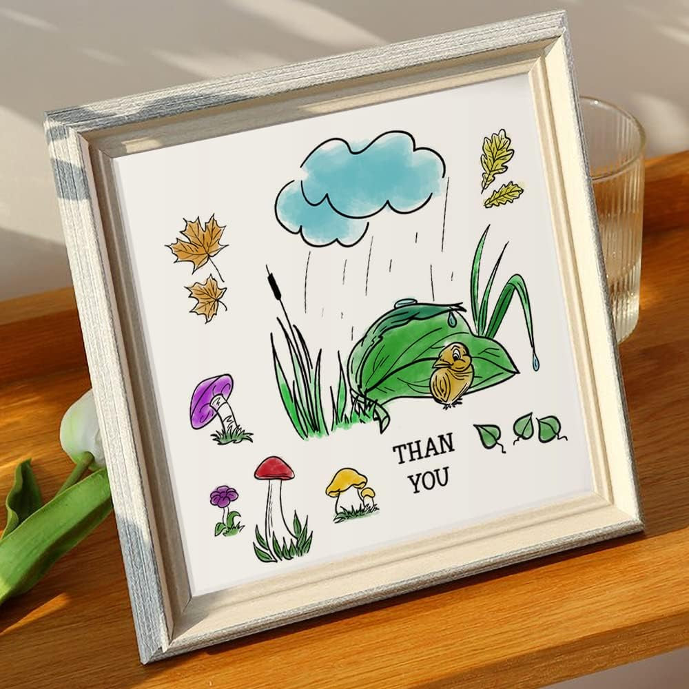 Valentines Rain Leaves Clear Stamps for Card Making and Photo Album Decorations, Mushroom Animals Stamps Love Words Transparent Rubber Stamps Seal for DIY Scrapbooking Supplies