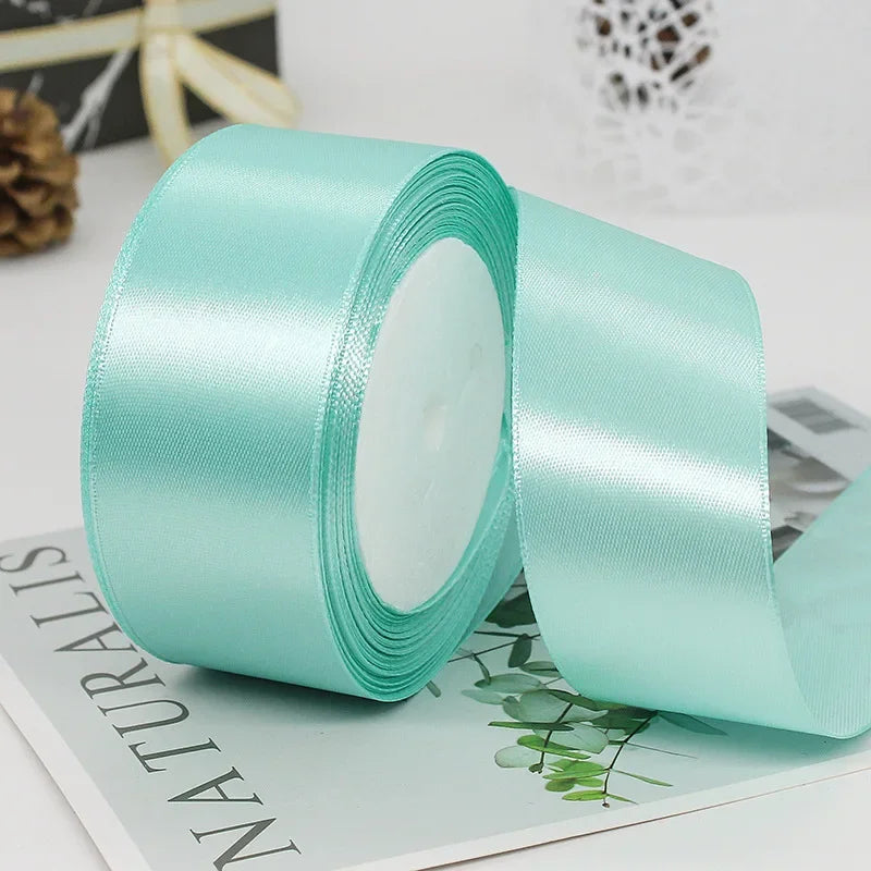 22Meters 6Mm-40Cm Satin Ribbons Crafts Bow DIY Gift Wrap Wine Red Orange Yellow Green Blue Purple Black Gray Gold White Ribbons