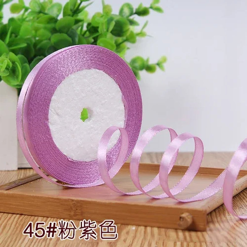 25Yards 6Mm Silk Satin Ribbons for Crafts Bow Handmade Gift Wrap Partys Christmas Wedding Decorative Artificial Accessories