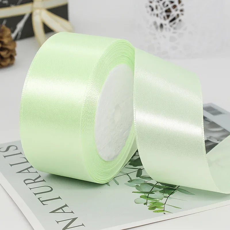 22Meters 6Mm-40Cm Satin Ribbons Crafts Bow DIY Gift Wrap Wine Red Orange Yellow Green Blue Purple Black Gray Gold White Ribbons