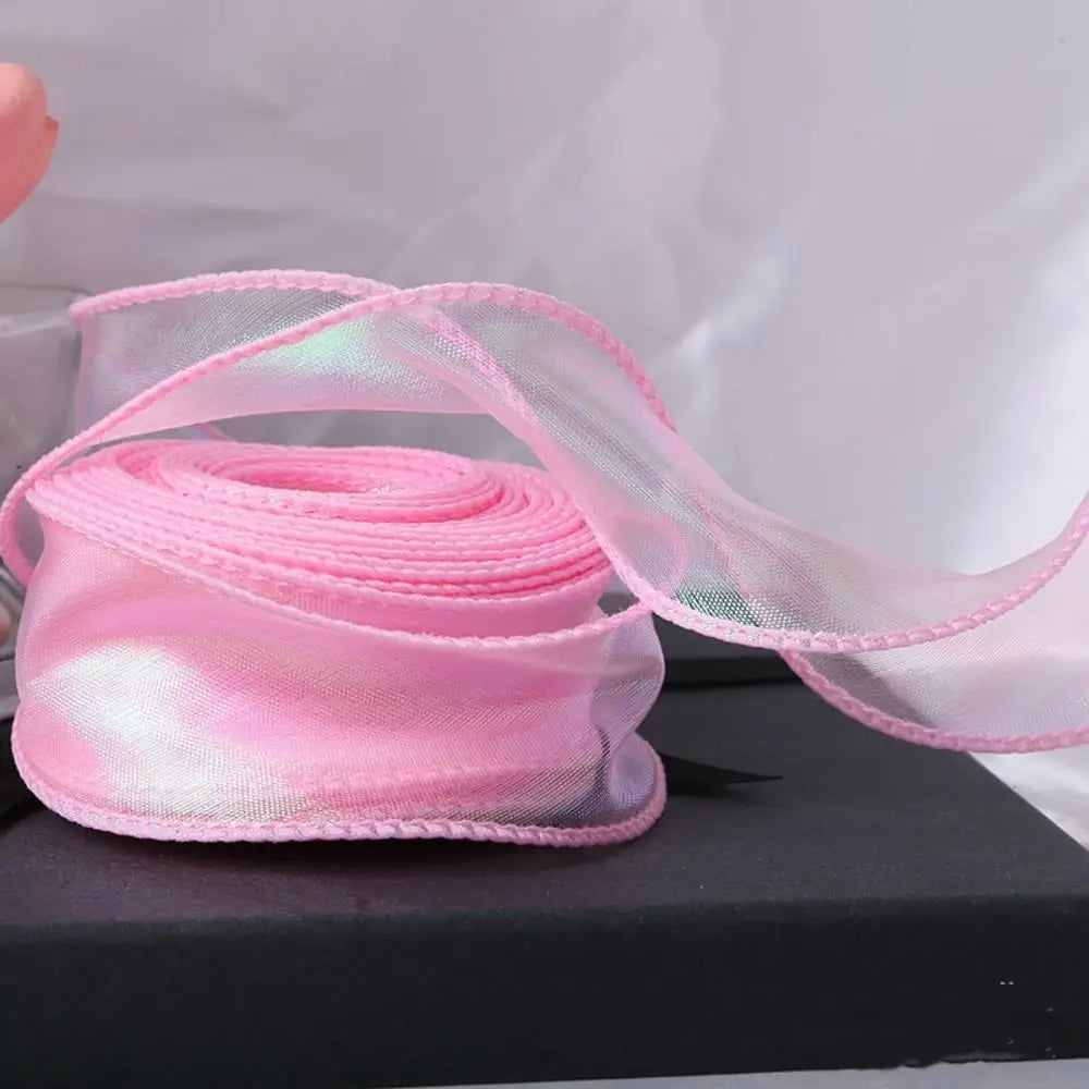 10Yards/Roll Chiffon Silk Ribbon Organza Satin for DIY Craft Gift Wrapping Decoration Wedding Bouquets Wreath Sewing Supplies