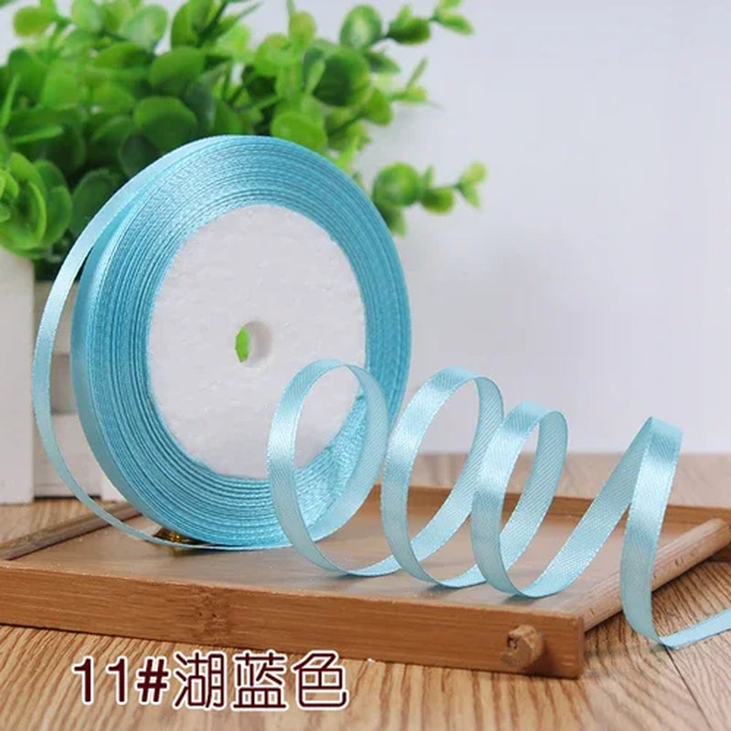 25Yards 6Mm Silk Satin Ribbons for Crafts Bow Handmade Gift Wrap Partys Christmas Wedding Decorative Artificial Accessories