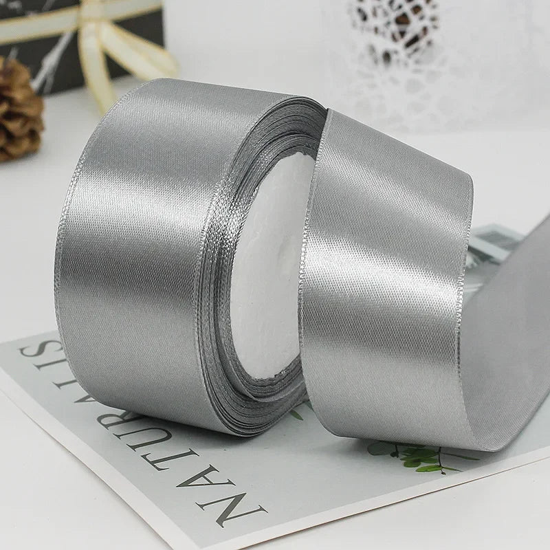 22Meters 6Mm-40Cm Satin Ribbons Crafts Bow DIY Gift Wrap Wine Red Orange Yellow Green Blue Purple Black Gray Gold White Ribbons