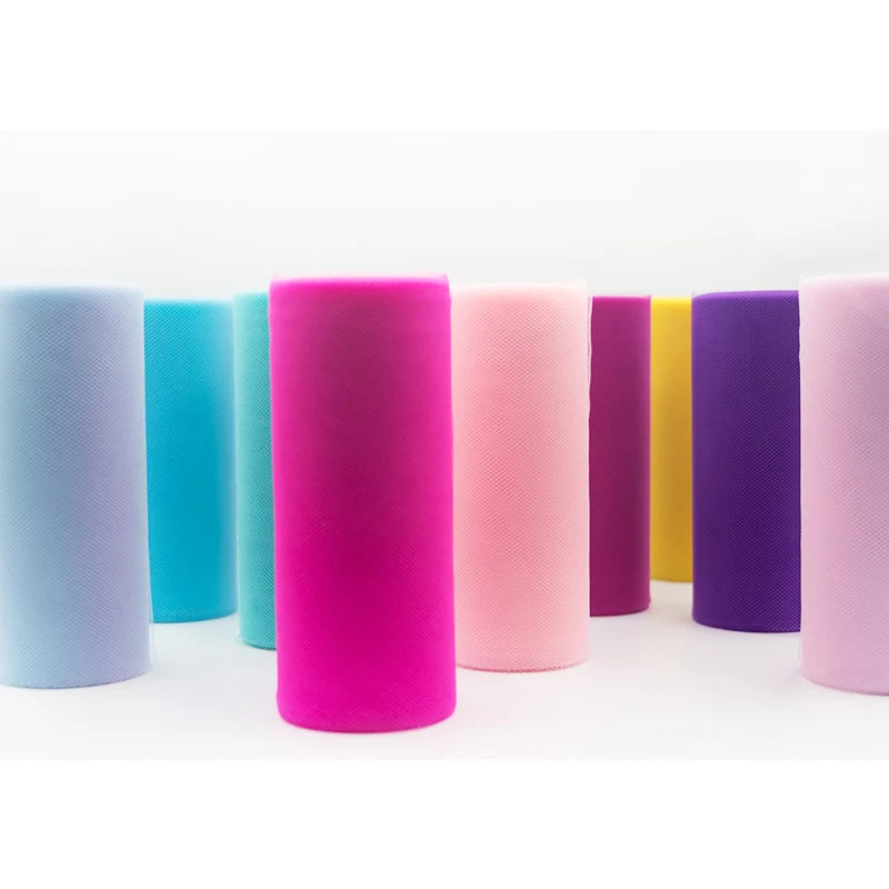 Tulle Roll Spool 25 Yards 15Cm White Organza Roll Red Blue Tulle Organza Fabric Tutu Skirt Girl Baby Shower Decor Party Supplies