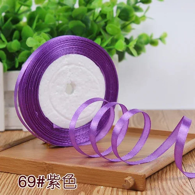 25Yards 6Mm Silk Satin Ribbons for Crafts Bow Handmade Gift Wrap Partys Christmas Wedding Decorative Artificial Accessories