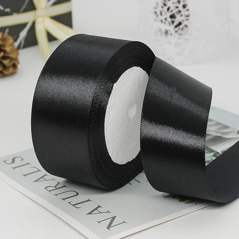 22Meters 6Mm-40Cm Satin Ribbons Crafts Bow DIY Gift Wrap Wine Red Orange Yellow Green Blue Purple Black Gray Gold White Ribbons