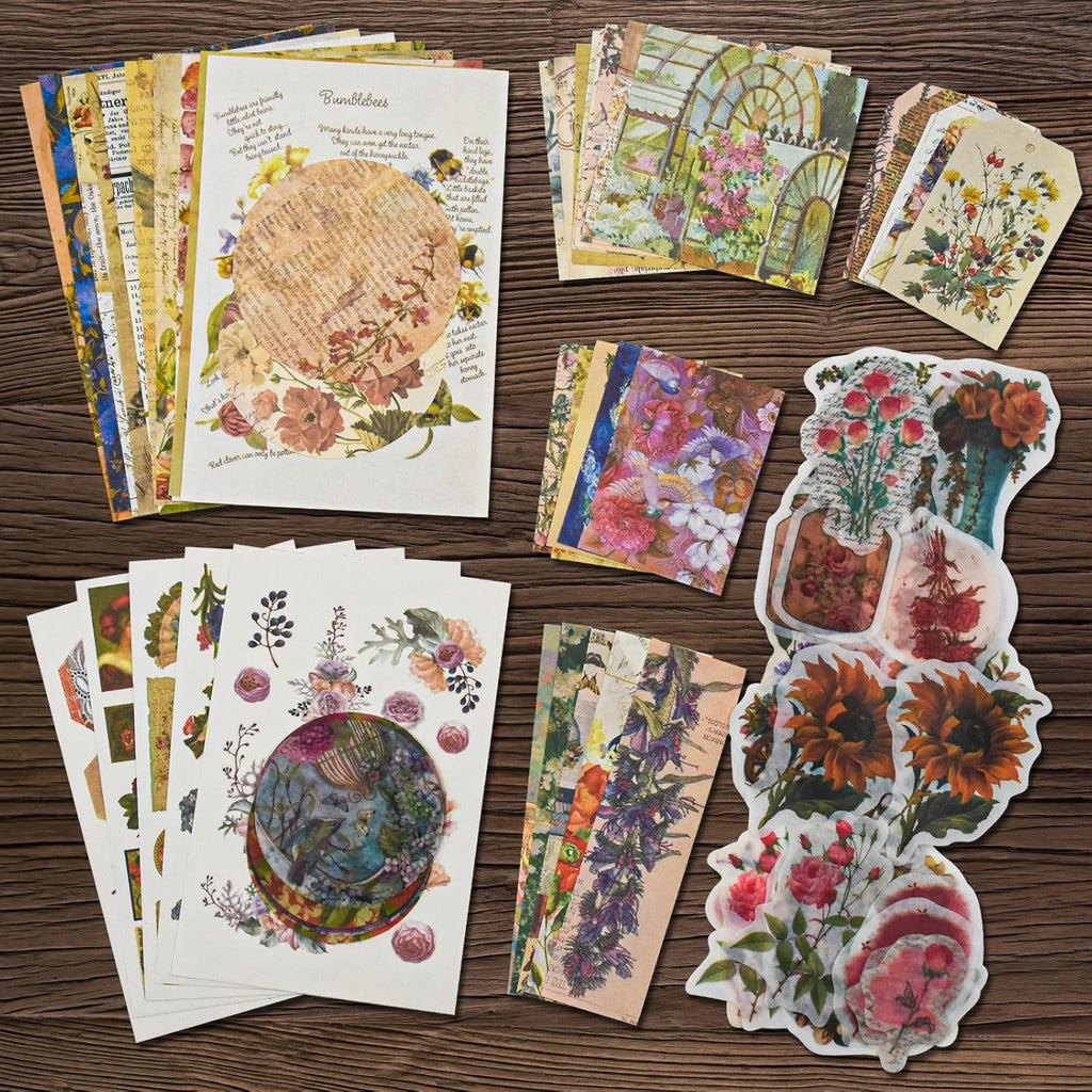 Vintage Scrapbooking Supplies Kit Vintage Stickers for Scrapbooking Journaling Aesthetic Paper Stickers Material Ephemera Pack for Junk Journal Bullet Journals Planners NotebooksÔºà83 PiecesÔºâ