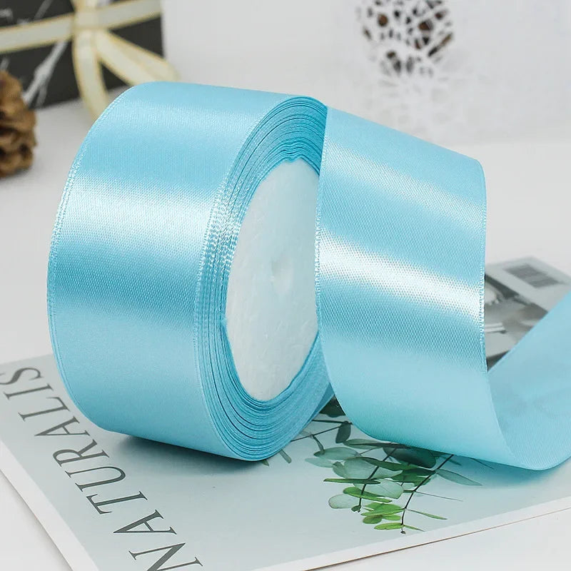 22Meters 6Mm-40Cm Satin Ribbons Crafts Bow DIY Gift Wrap Wine Red Orange Yellow Green Blue Purple Black Gray Gold White Ribbons