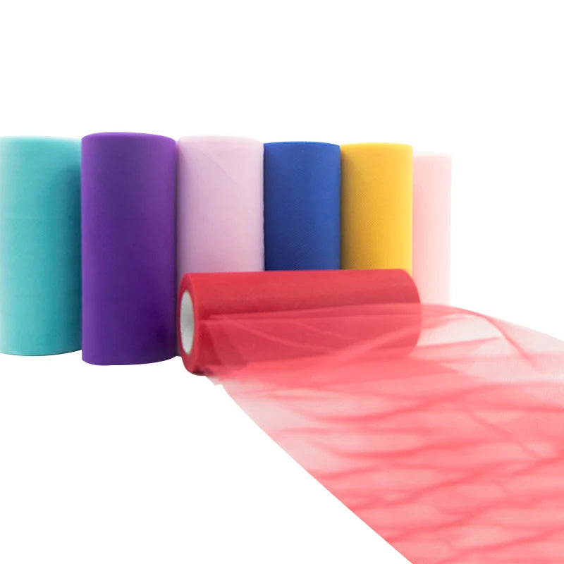 Tulle Roll Spool 25 Yards 15Cm White Organza Roll Red Blue Tulle Organza Fabric Tutu Skirt Girl Baby Shower Decor Party Supplies