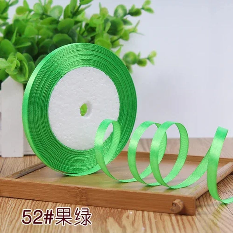 25Yards 6Mm Silk Satin Ribbons for Crafts Bow Handmade Gift Wrap Partys Christmas Wedding Decorative Artificial Accessories
