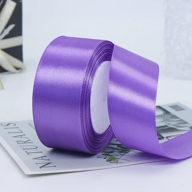 22Meters 6Mm-40Cm Satin Ribbons Crafts Bow DIY Gift Wrap Wine Red Orange Yellow Green Blue Purple Black Gray Gold White Ribbons