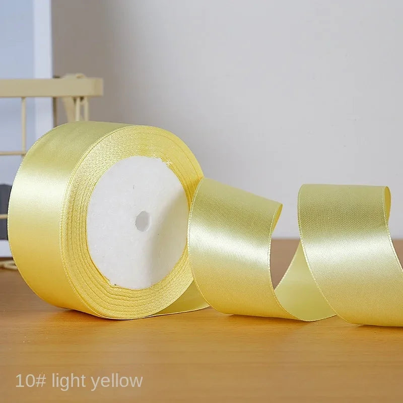 22Meters 6Mm-40Cm Satin Ribbons Crafts Bow DIY Gift Wrap Wine Red Orange Yellow Green Blue Purple Black Gray Gold White Ribbons