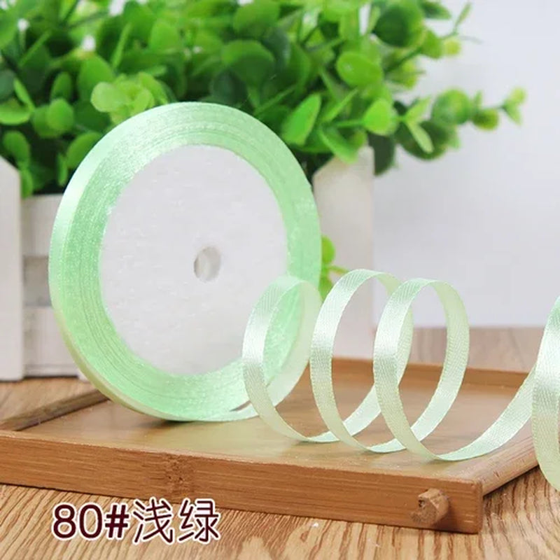 25Yards 6Mm Silk Satin Ribbons for Crafts Bow Handmade Gift Wrap Partys Christmas Wedding Decorative Artificial Accessories