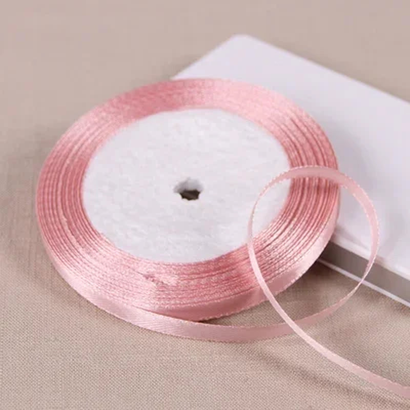 25Yards 6Mm Silk Satin Ribbons for Crafts Bow Handmade Gift Wrap Partys Christmas Wedding Decorative Artificial Accessories