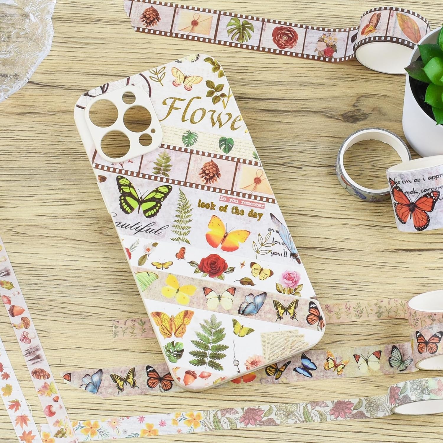 23 Rolls Vintage Washi Tape Set,30/15/10/5Mm Wide Floral Map Stamp Letter Antique Retro Decorative Masking Tape Sets for Scrapbook, Craft,Kids,Scrapbooking Supplie