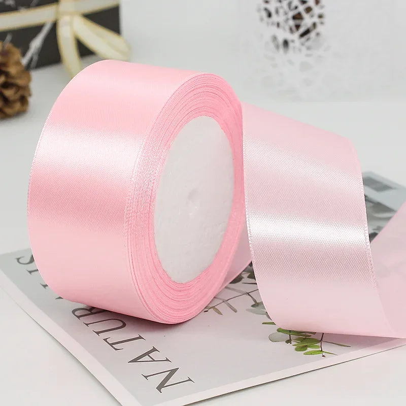 22Meters 6Mm-40Cm Satin Ribbons Crafts Bow DIY Gift Wrap Wine Red Orange Yellow Green Blue Purple Black Gray Gold White Ribbons