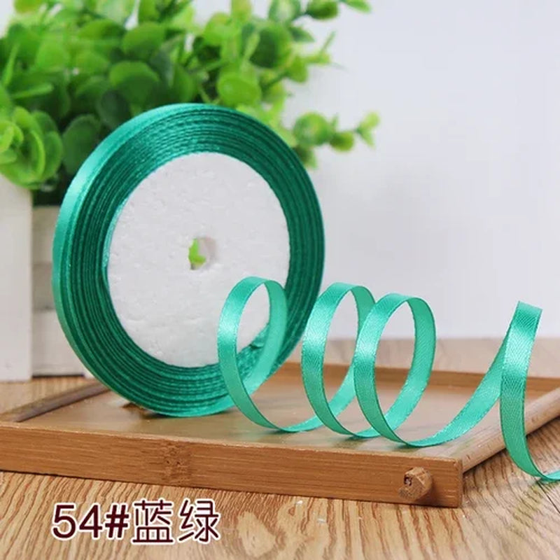 25Yards 6Mm Silk Satin Ribbons for Crafts Bow Handmade Gift Wrap Partys Christmas Wedding Decorative Artificial Accessories