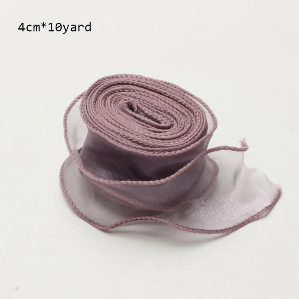 10Yards/Roll Chiffon Silk Ribbon Organza Satin for DIY Craft Gift Wrapping Decoration Wedding Bouquets Wreath Sewing Supplies