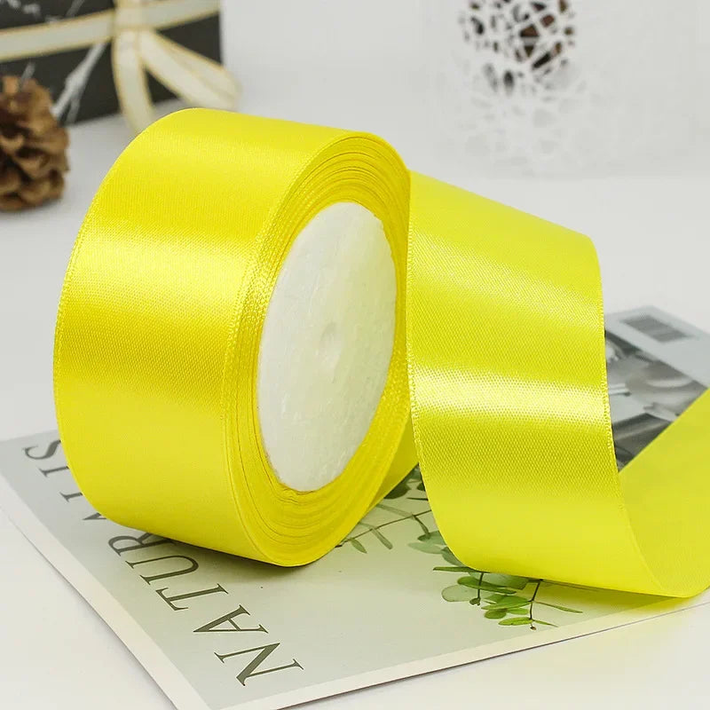 22Meters 6Mm-40Cm Satin Ribbons Crafts Bow DIY Gift Wrap Wine Red Orange Yellow Green Blue Purple Black Gray Gold White Ribbons