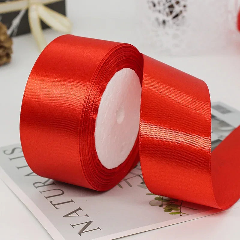 22Meters 6Mm-40Cm Satin Ribbons Crafts Bow DIY Gift Wrap Wine Red Orange Yellow Green Blue Purple Black Gray Gold White Ribbons