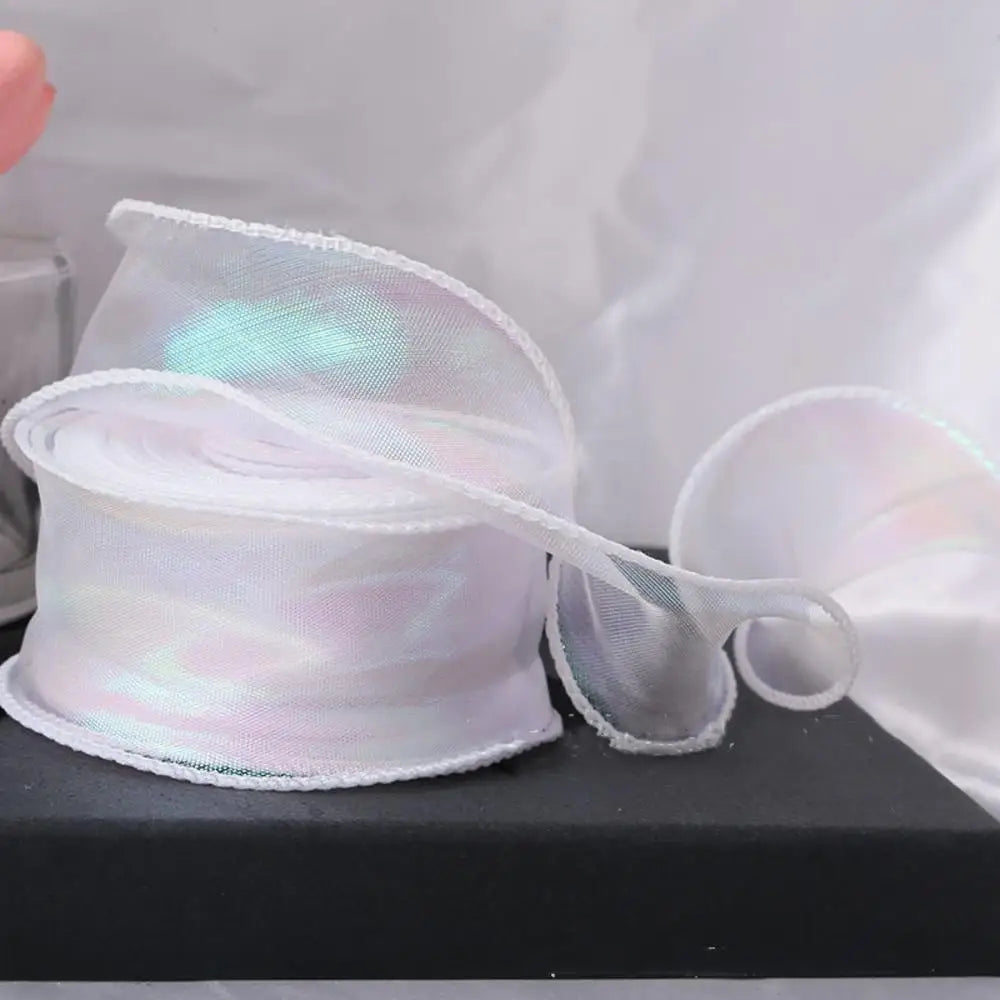 10Yards/Roll Chiffon Silk Ribbon Organza Satin for DIY Craft Gift Wrapping Decoration Wedding Bouquets Wreath Sewing Supplies