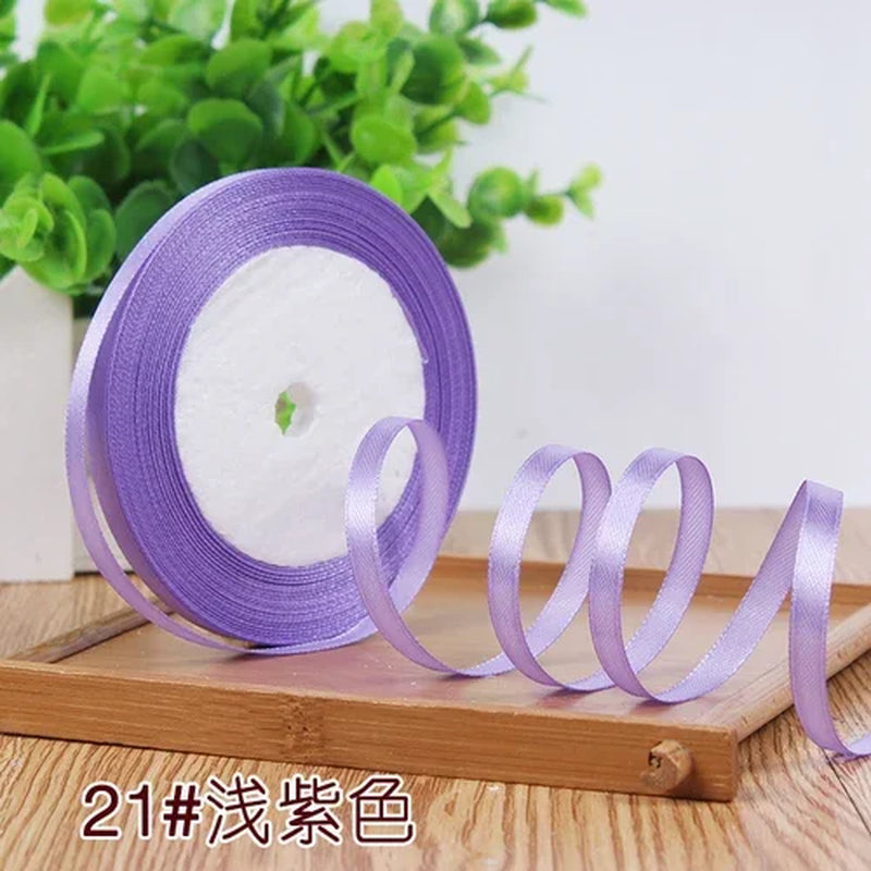 25Yards 6Mm Silk Satin Ribbons for Crafts Bow Handmade Gift Wrap Partys Christmas Wedding Decorative Artificial Accessories