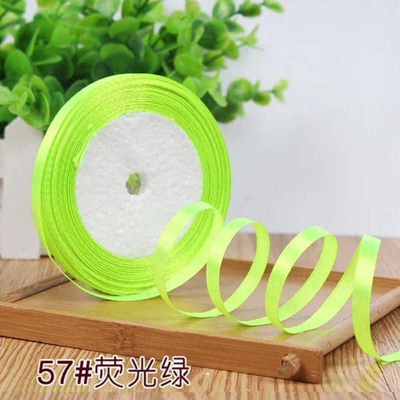 25Yards 6Mm Silk Satin Ribbons for Crafts Bow Handmade Gift Wrap Partys Christmas Wedding Decorative Artificial Accessories