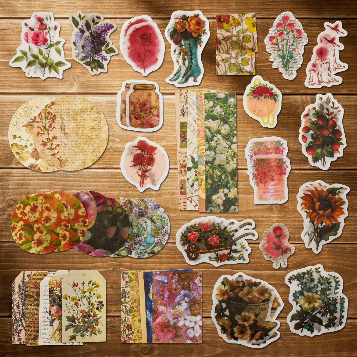 Vintage Scrapbooking Supplies Kit Vintage Stickers for Scrapbooking Journaling Aesthetic Paper Stickers Material Ephemera Pack for Junk Journal Bullet Journals Planners NotebooksÔºà83 PiecesÔºâ