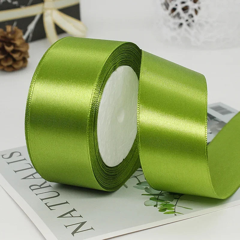 22Meters 6Mm-40Cm Satin Ribbons Crafts Bow DIY Gift Wrap Wine Red Orange Yellow Green Blue Purple Black Gray Gold White Ribbons