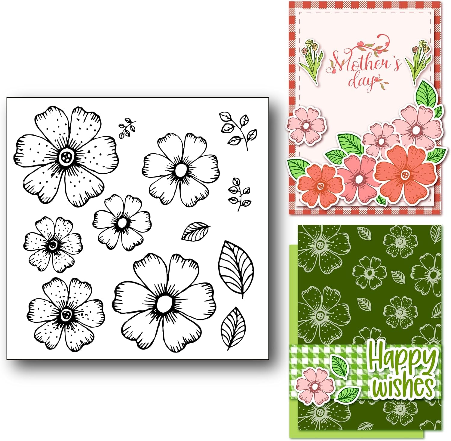 DIY Flowers Leaves Stamp Rubber Clear Stamp/Seal Scrapbook Decorative Card Making Clear Stamps