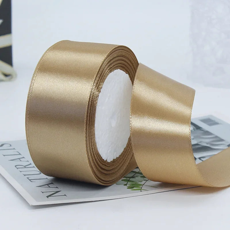 22Meters 6Mm-40Cm Satin Ribbons Crafts Bow DIY Gift Wrap Wine Red Orange Yellow Green Blue Purple Black Gray Gold White Ribbons