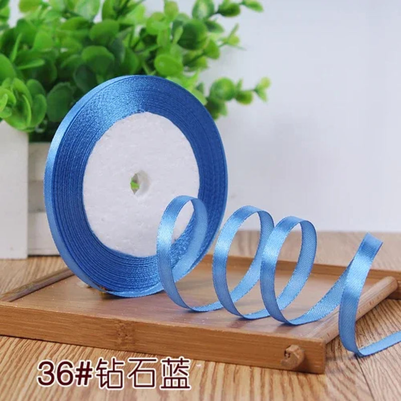 25Yards 6Mm Silk Satin Ribbons for Crafts Bow Handmade Gift Wrap Partys Christmas Wedding Decorative Artificial Accessories