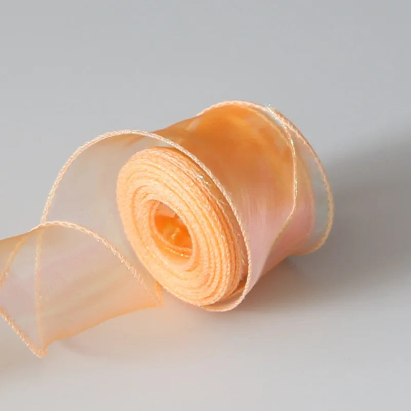10Yards/Roll Chiffon Silk Ribbon Organza Satin for DIY Craft Gift Wrapping Decoration Wedding Bouquets Wreath Sewing Supplies