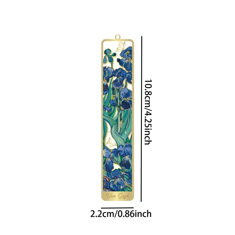 1 Pc Retro Floral Painting Metal Bookmark Hollow Bronzing Bookmark with Tassel for Book Club Reader Writers Book Lovers Students