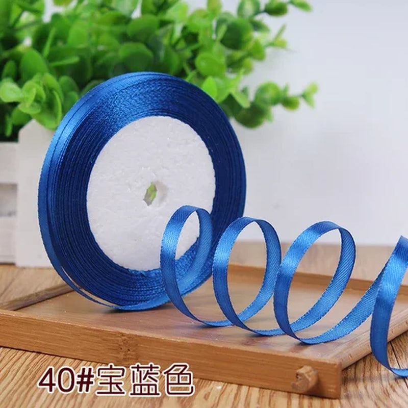 25Yards 6Mm Silk Satin Ribbons for Crafts Bow Handmade Gift Wrap Partys Christmas Wedding Decorative Artificial Accessories