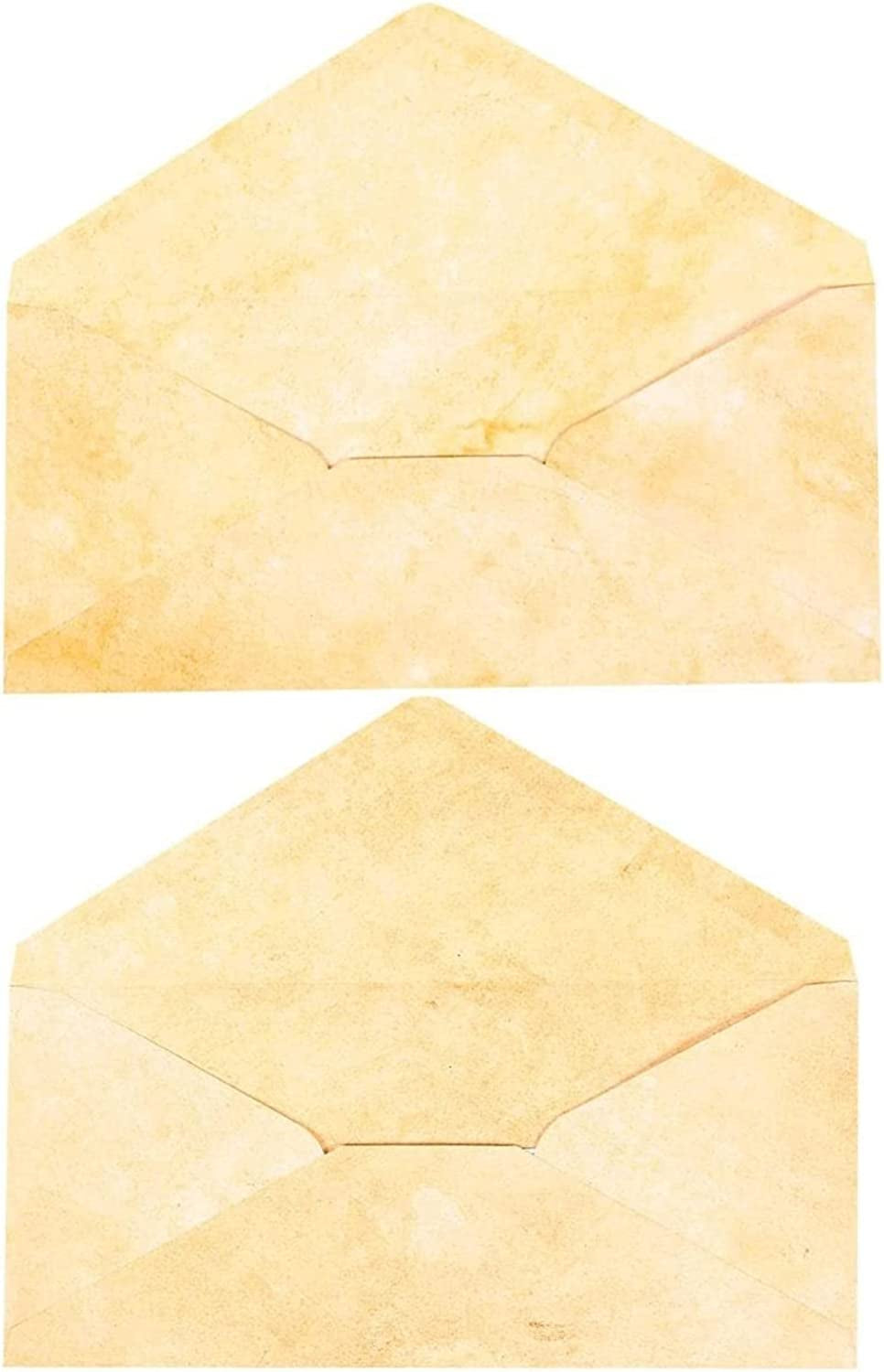 Rectangular Vintage Envelopes - Antique Invitation Envelope Designs - Bulk Vintage Stationery Set - Pack of 48, 8.7 X 4 In, Brown