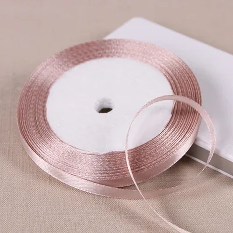 25Yards 6Mm Silk Satin Ribbons for Crafts Bow Handmade Gift Wrap Partys Christmas Wedding Decorative Artificial Accessories