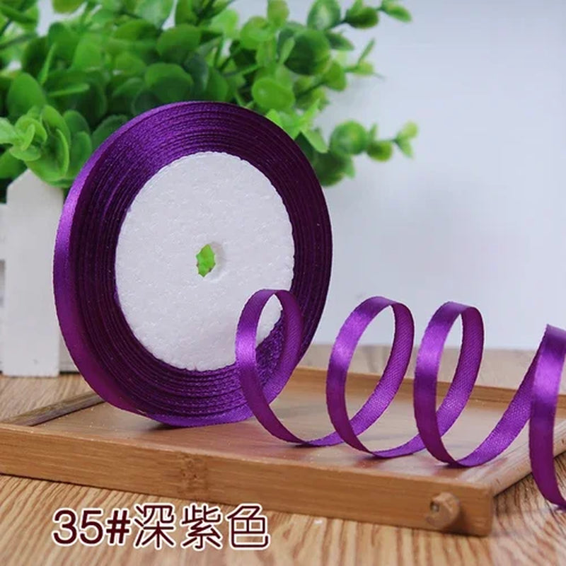 25Yards 6Mm Silk Satin Ribbons for Crafts Bow Handmade Gift Wrap Partys Christmas Wedding Decorative Artificial Accessories