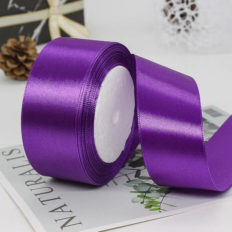 22Meters 6Mm-40Cm Satin Ribbons Crafts Bow DIY Gift Wrap Wine Red Orange Yellow Green Blue Purple Black Gray Gold White Ribbons