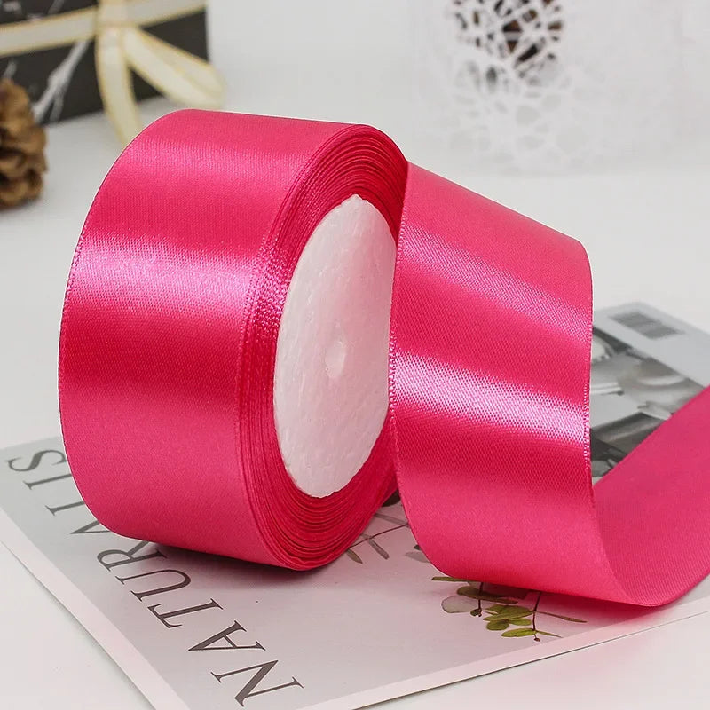22Meters 6Mm-40Cm Satin Ribbons Crafts Bow DIY Gift Wrap Wine Red Orange Yellow Green Blue Purple Black Gray Gold White Ribbons