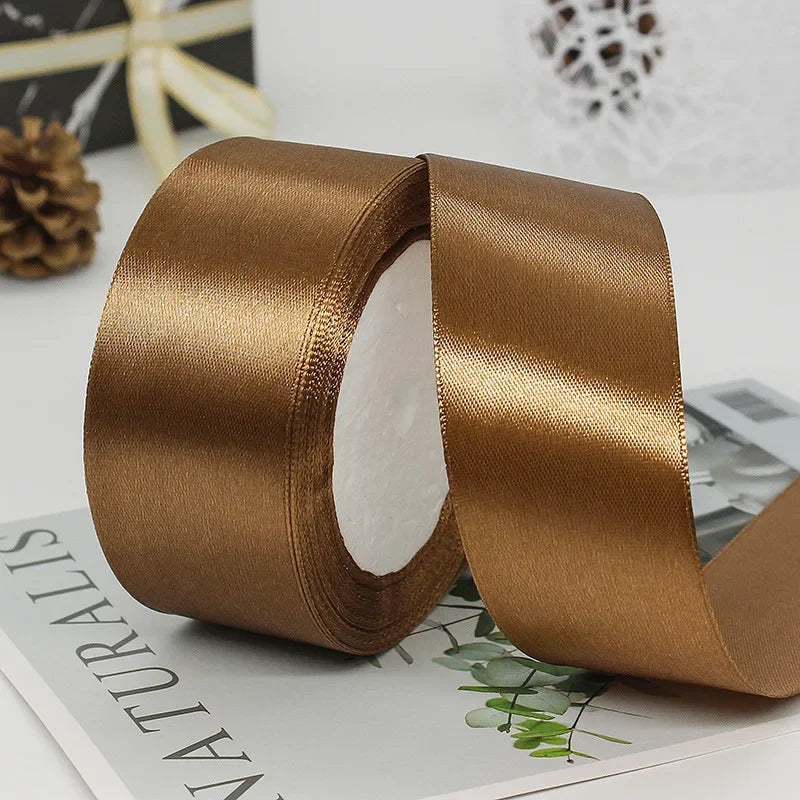 22Meters 6Mm-40Cm Satin Ribbons Crafts Bow DIY Gift Wrap Wine Red Orange Yellow Green Blue Purple Black Gray Gold White Ribbons
