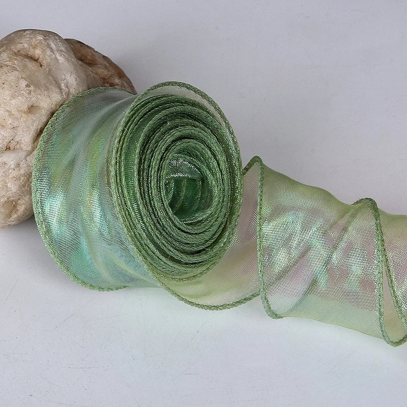 10Yards/Roll Chiffon Silk Ribbon Organza Satin for DIY Craft Gift Wrapping Decoration Wedding Bouquets Wreath Sewing Supplies