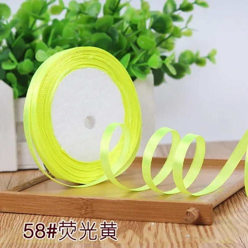 25Yards 6Mm Silk Satin Ribbons for Crafts Bow Handmade Gift Wrap Partys Christmas Wedding Decorative Artificial Accessories