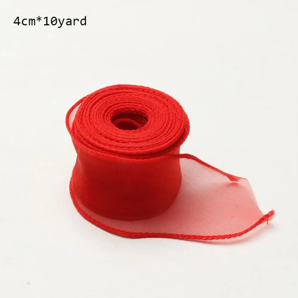 10Yards/Roll Chiffon Silk Ribbon Organza Satin for DIY Craft Gift Wrapping Decoration Wedding Bouquets Wreath Sewing Supplies