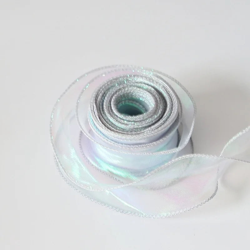 10Yards/Roll Chiffon Silk Ribbon Organza Satin for DIY Craft Gift Wrapping Decoration Wedding Bouquets Wreath Sewing Supplies