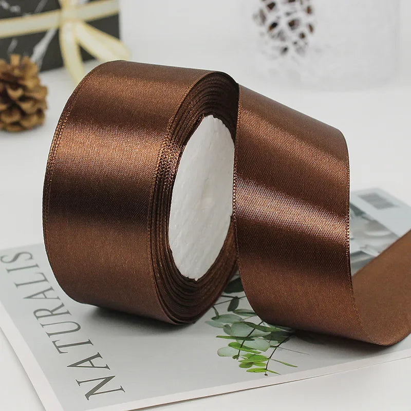 22Meters 6Mm-40Cm Satin Ribbons Crafts Bow DIY Gift Wrap Wine Red Orange Yellow Green Blue Purple Black Gray Gold White Ribbons