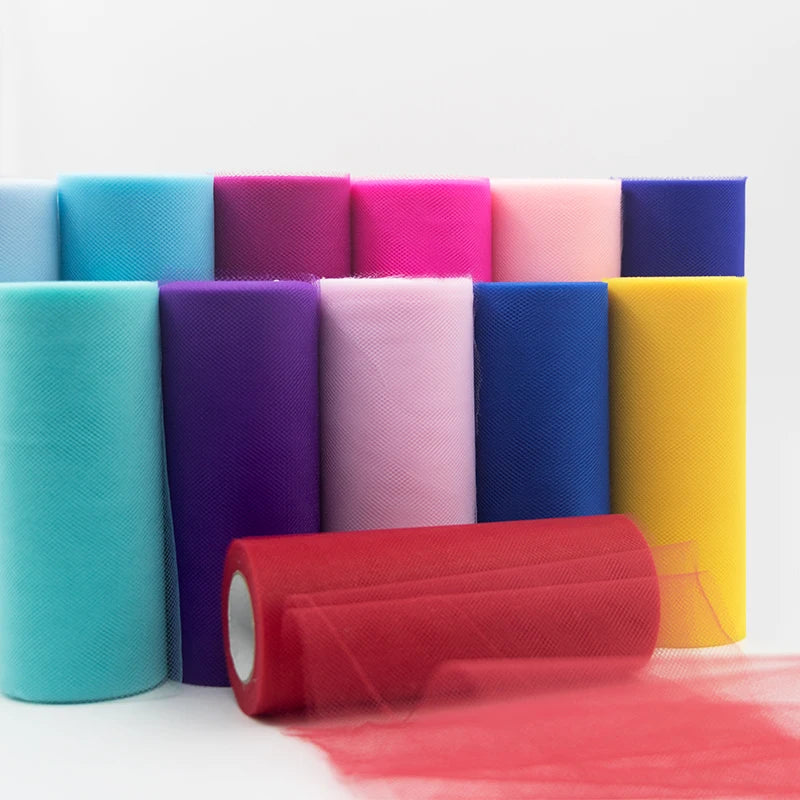 Tulle Roll Spool 25 Yards 15Cm White Organza Roll Red Blue Tulle Organza Fabric Tutu Skirt Girl Baby Shower Decor Party Supplies