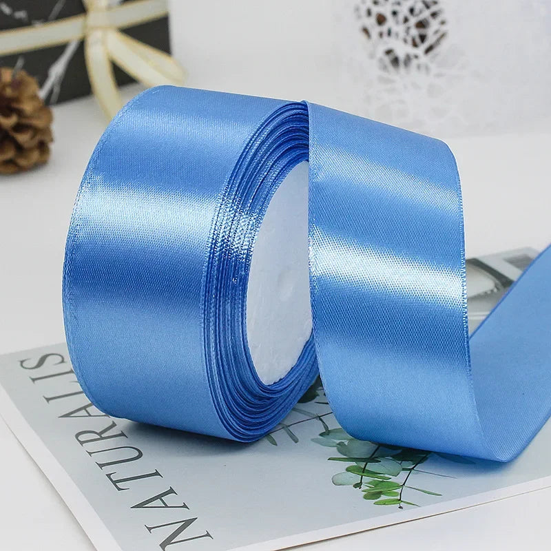 22Meters 6Mm-40Cm Satin Ribbons Crafts Bow DIY Gift Wrap Wine Red Orange Yellow Green Blue Purple Black Gray Gold White Ribbons