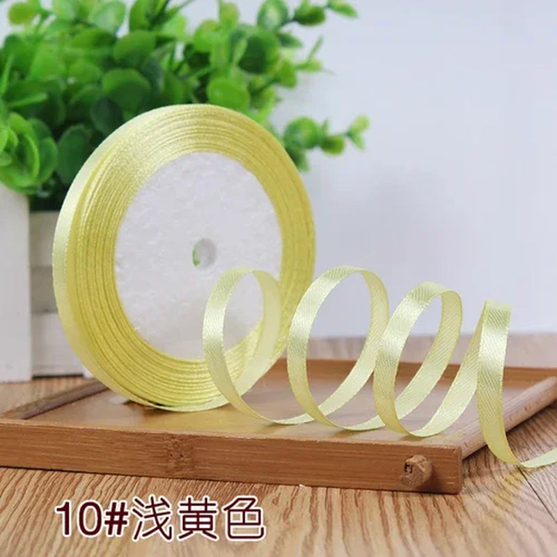 25Yards 6Mm Silk Satin Ribbons for Crafts Bow Handmade Gift Wrap Partys Christmas Wedding Decorative Artificial Accessories