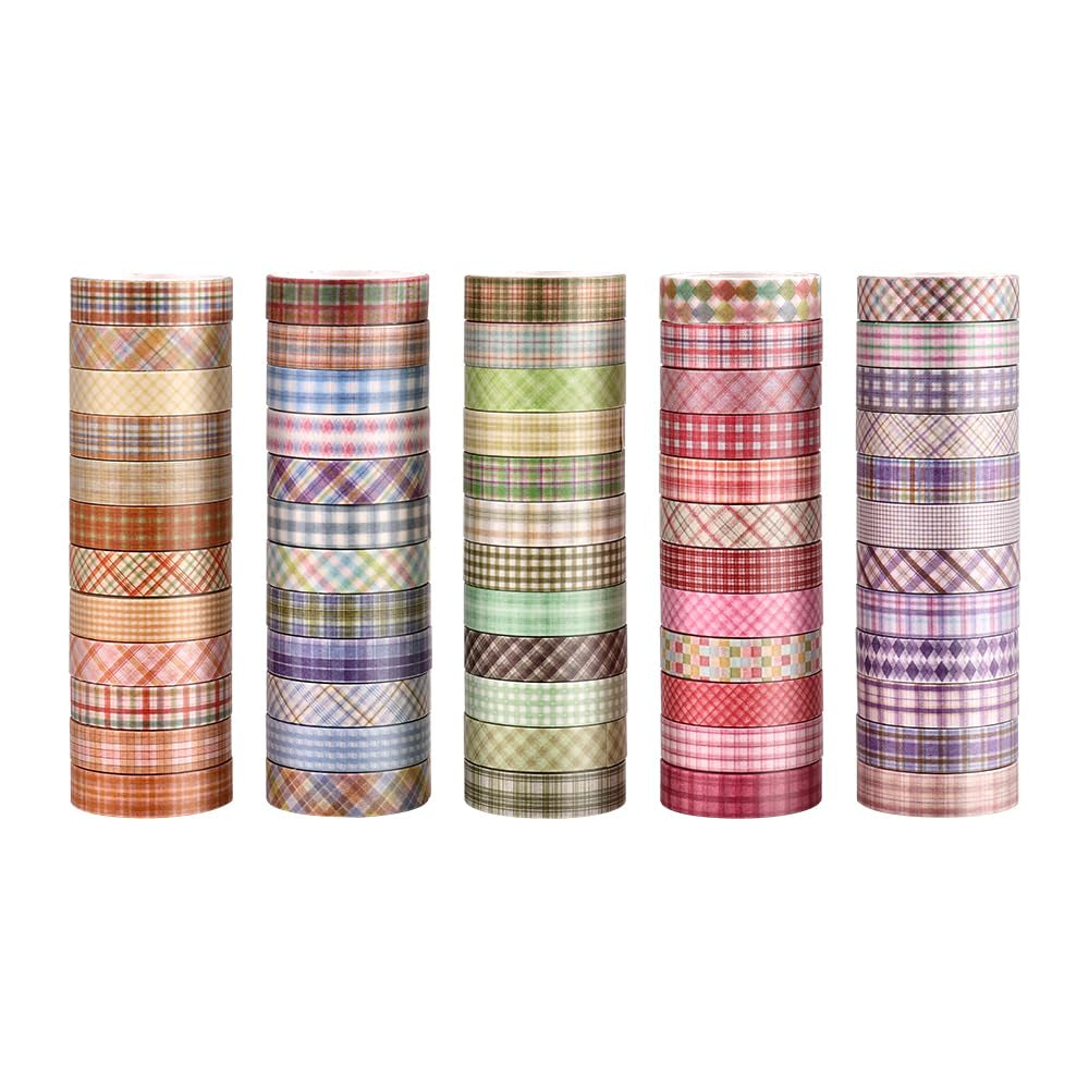60 Rolls Cross Line Theme Washi Tape Set, Writable Decorative Tapes for Scrapbooking, Junk Journal Supplies, Bullet Journaling, 0.39"X79" per Roll